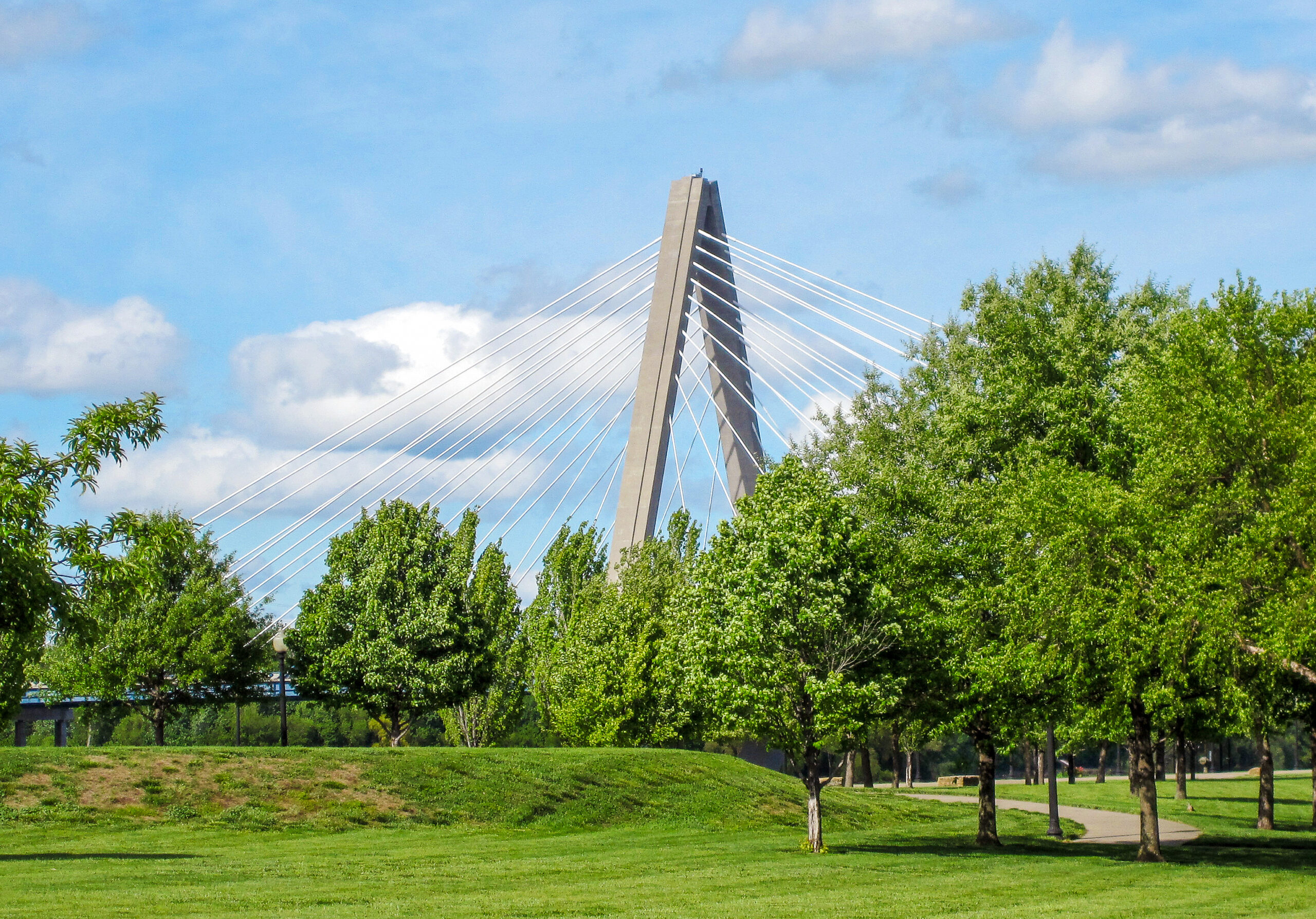 The Christopher S. Bond Bridge over the Missouri River in Kansas City