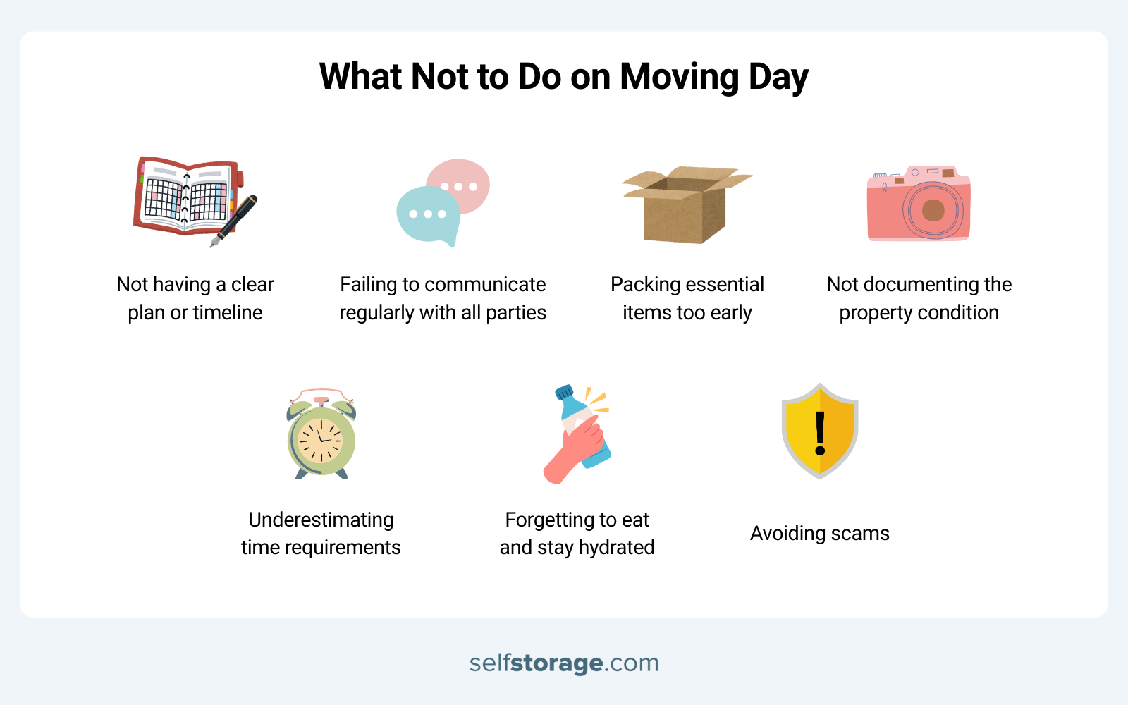 graphics with what not to do on moving day
