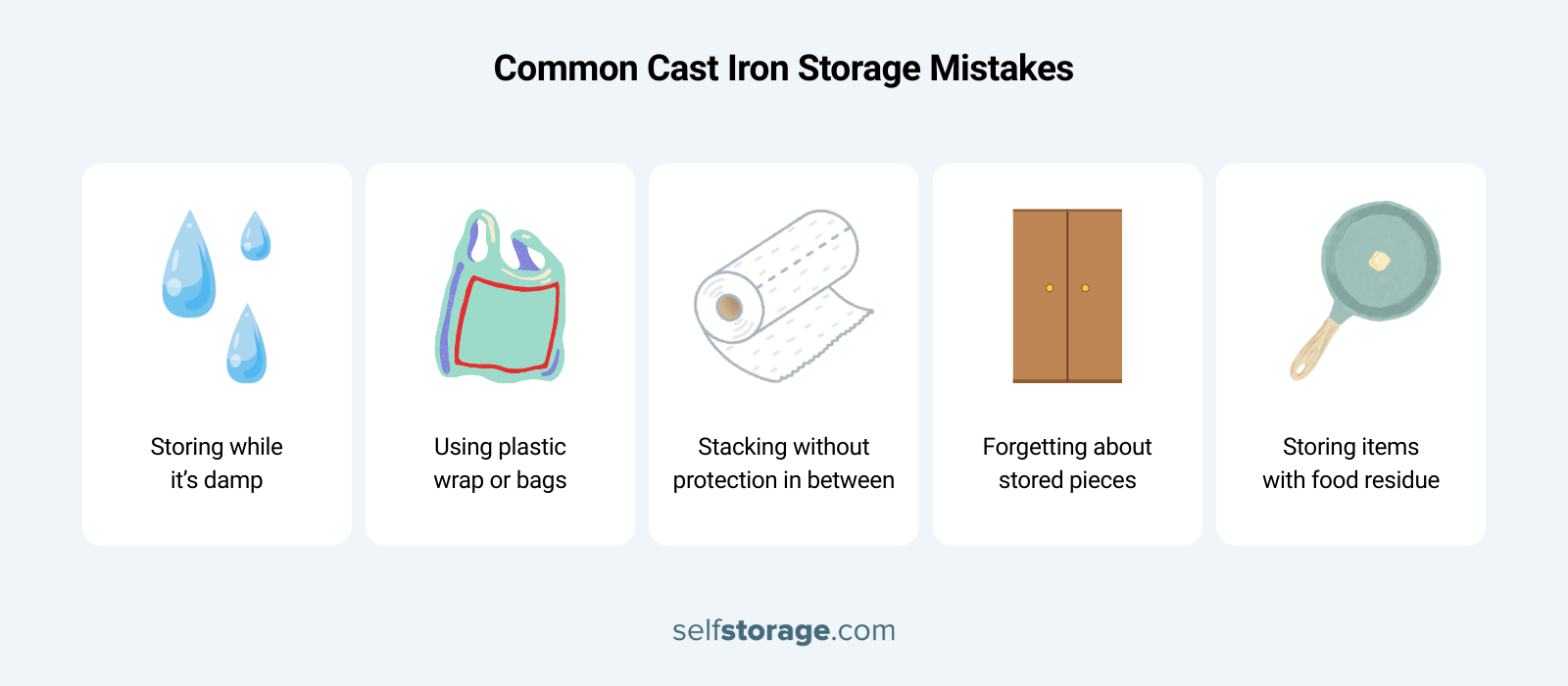 Common cast iron pan  storage mistakes