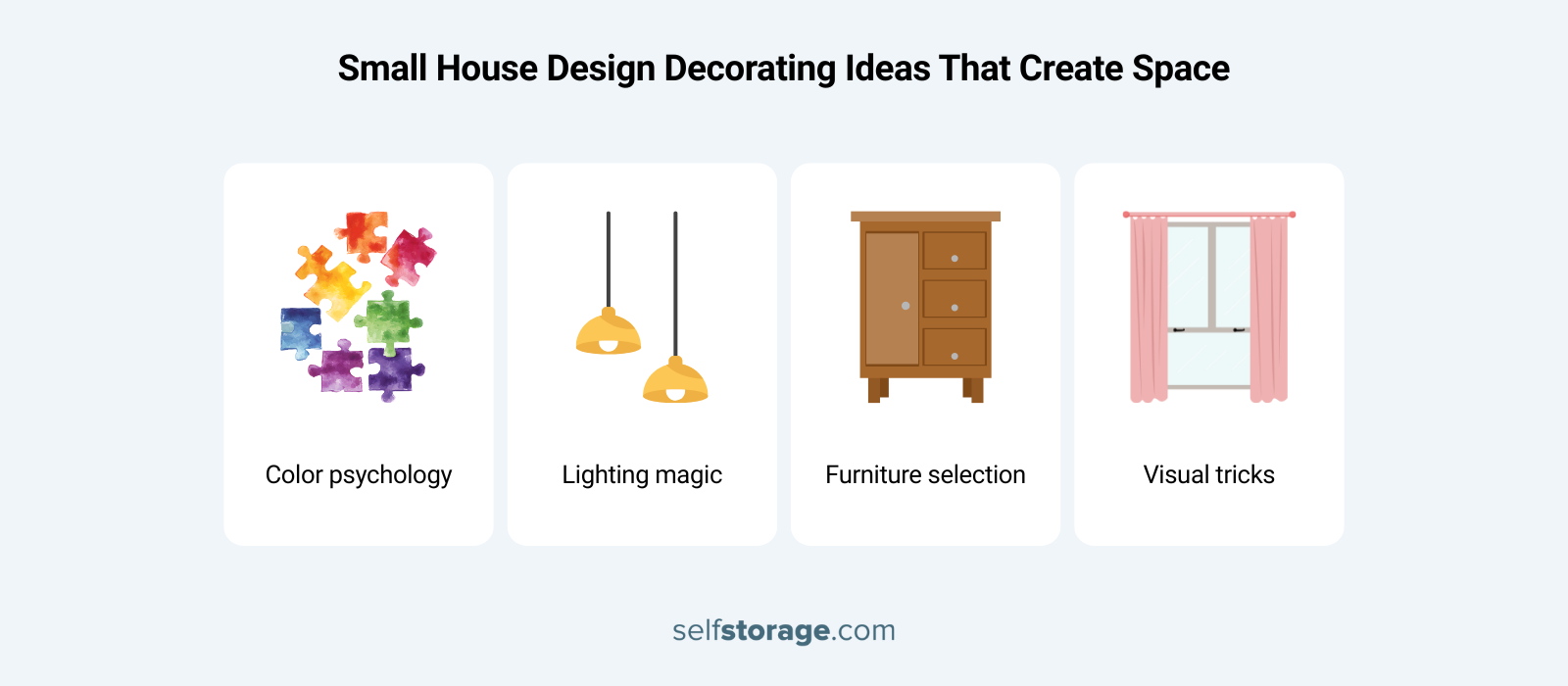 Decorating ideas that create space for small homes