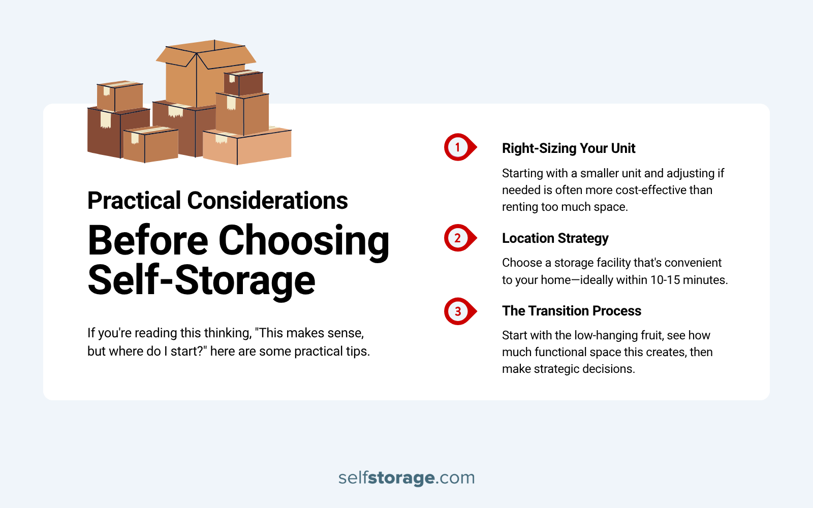 Practical tips for choosing self-storage